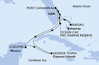 Msc Divina - Usa, Bahamy, Kajmanské ostrovy, Mexiko
